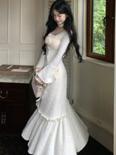 BXOXO party look inspos Elegant Floral Womens Dresses Flare Sleeves Lace Patchwork Birthday Party Dress Autumn Winter Female One Piece Vestidos Robe New